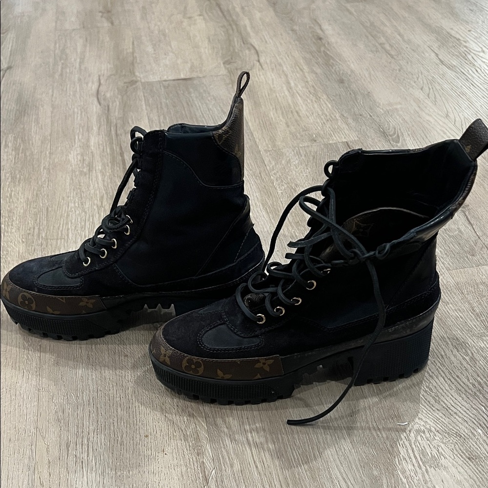 Louis Vuitton Black Combat Boots